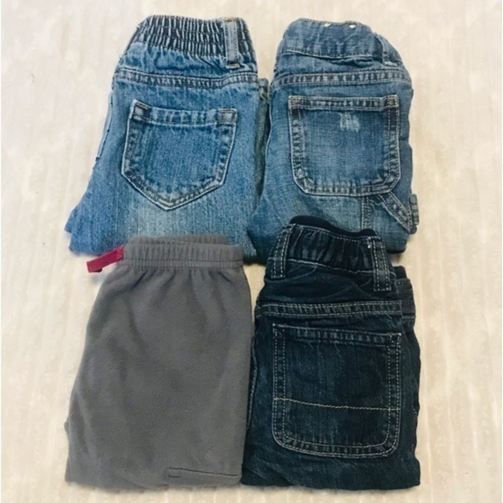 Lot Boys Denim Jeans Fleece Cargo Pants Baby Gap  Cherokee Wonder Kids size 12 M
